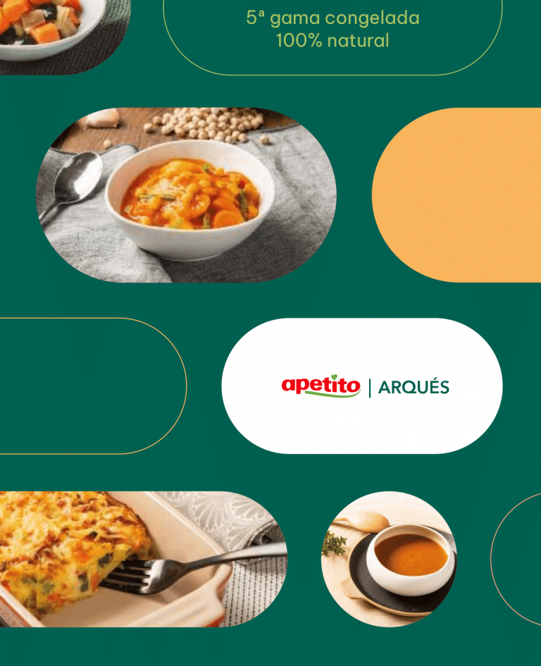 apetito arqués es la nueva marca de soluciones de alimentación a base de producto de 5ª gama congelada 100% natural.